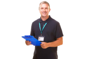 Man with clipboard
