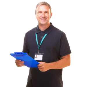 Man with clipboard